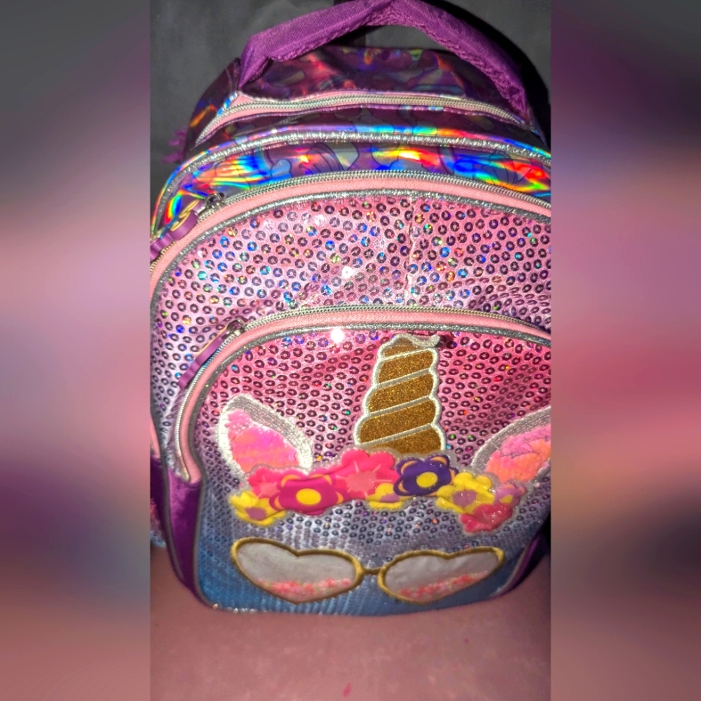 Girly girls glittery and shiny Unicorn backpack